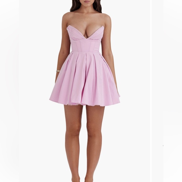 House of CB Mar Cotton Candy Twill Strapless Mini Dress - Picture 3 of 9